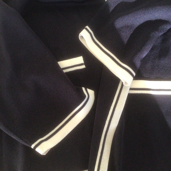 MISOOK NAVY BLUE WHITE TRIM OPEN CARDIGAN MEDIUM - Picture 11 of 11